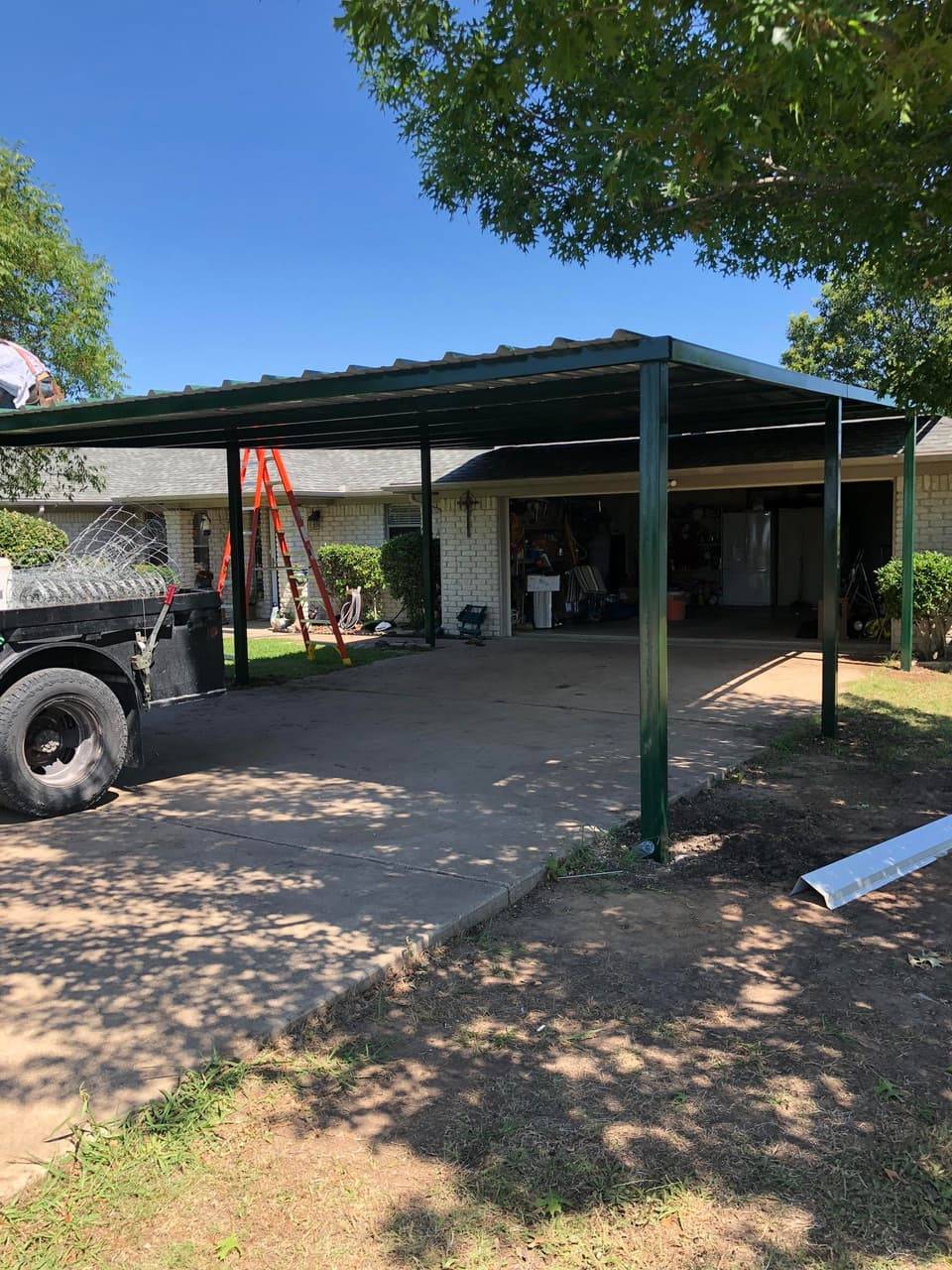 Metal Carports & Custom Metal Structures example — Custom metal carport, Bosque County area