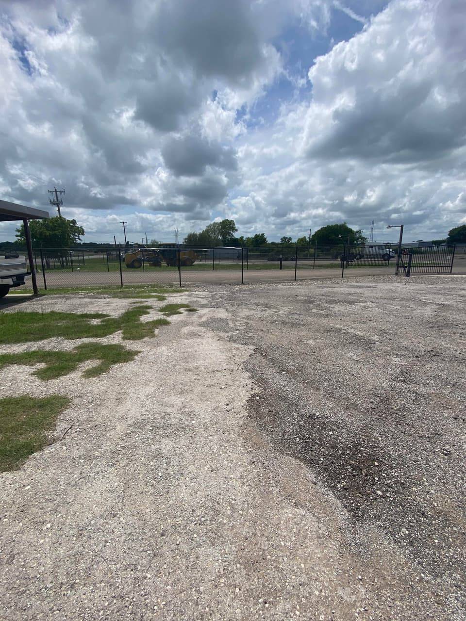 Commercial Fencing example — Perimeter security fence, Stephenville commercial corridor