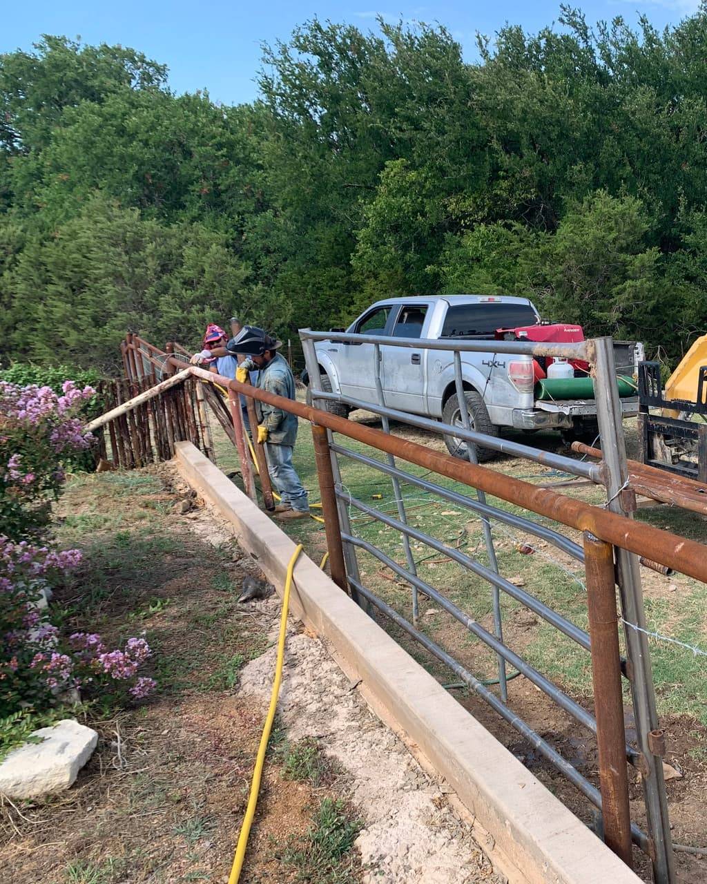 Pipe Fence & Ranch Entrances example — Welded pipe entrance & gate, Comanche County area